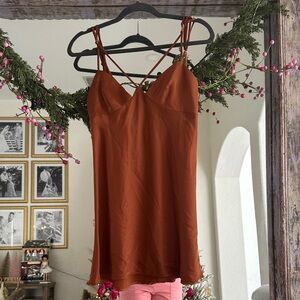 Urban Outfitters Rust Mini Slip Dress